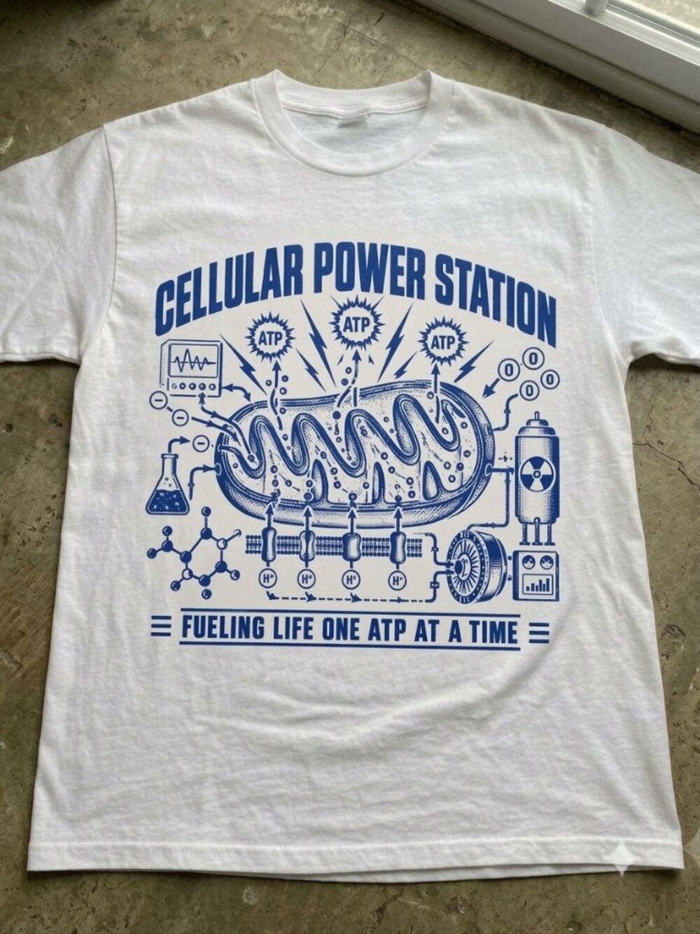 Cellular Power Station Shirt, Mitochondria Science Graphic Tee, Biology Diagram